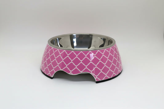 Pink Dog Bowl — Cute Medium Size Pet Food & Water Bowl