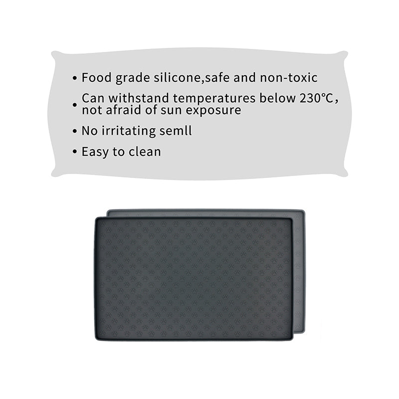 Non-Slip Waterproof Silicone Pet Food Mat — Anti-Overflow Feeding Mat for Cats & Dogs