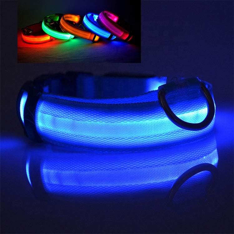 USB Rechargeable LED Dog Collar — Safety Light-Up Pet Collar for Night Walks