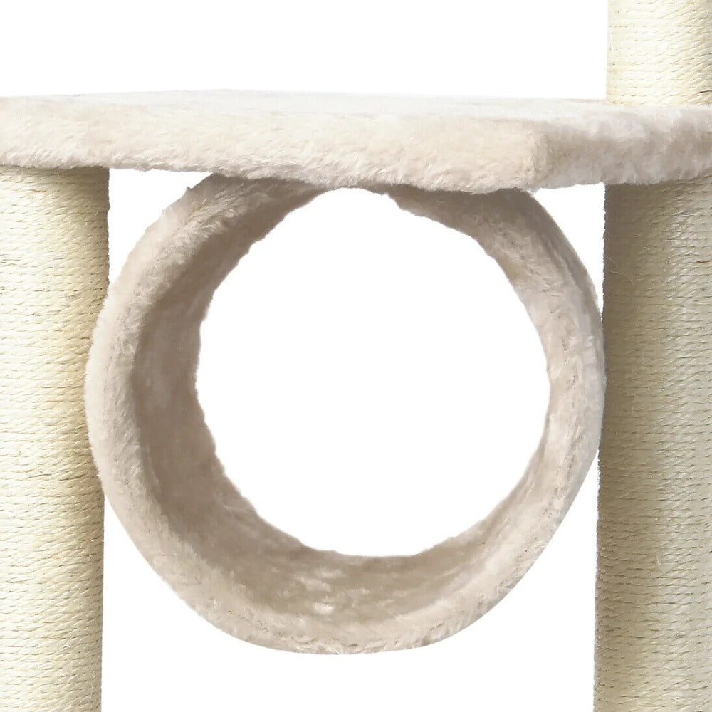 Cat Tree House Tower with Scratching Post & Toy Mouse