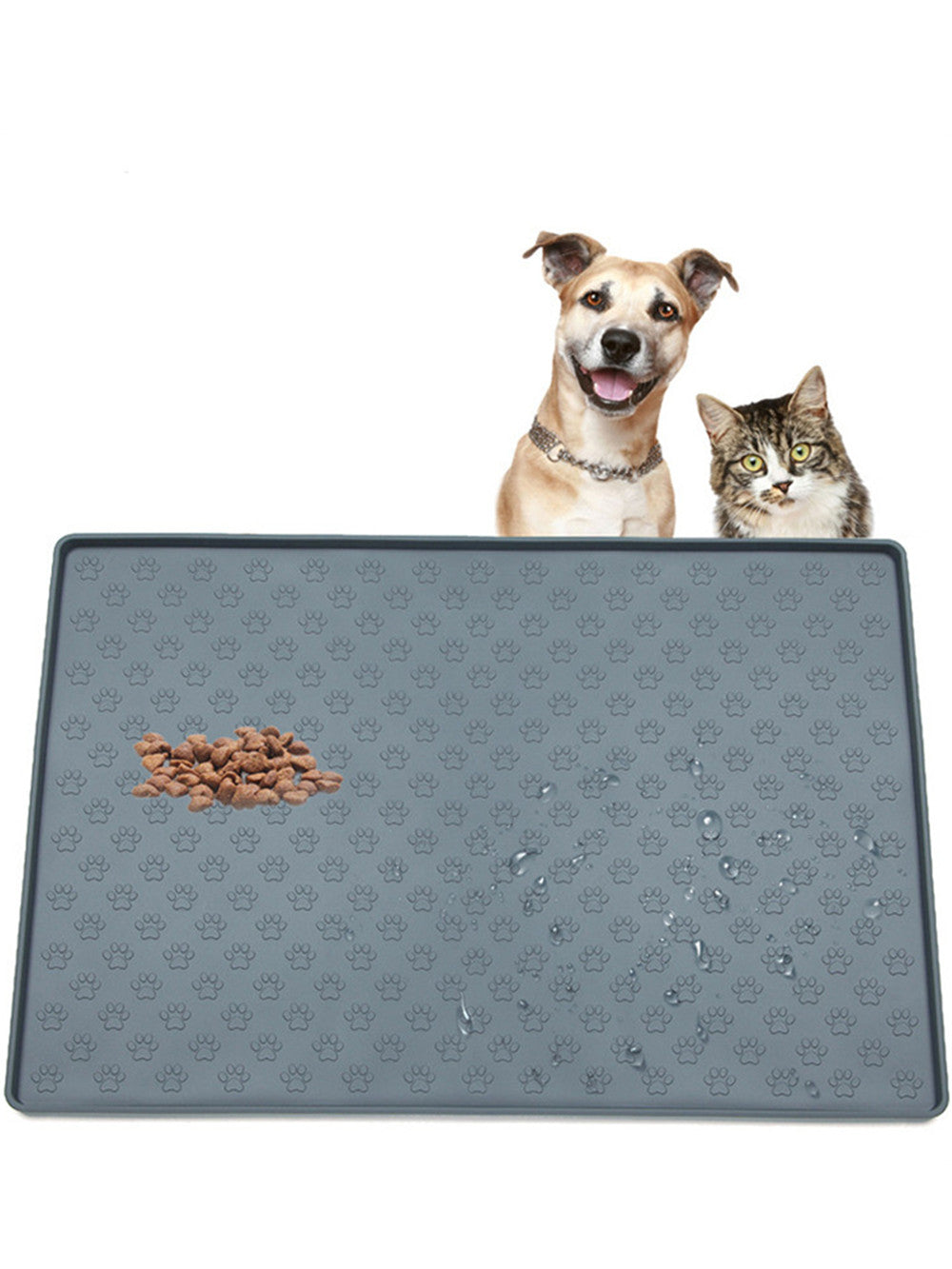Non-Slip Waterproof Silicone Pet Food Mat — Anti-Overflow Feeding Mat for Cats & Dogs